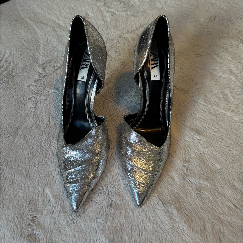 Zara Silver Women's Shoes Size 39